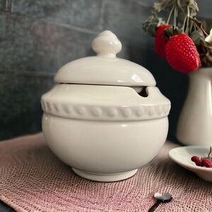 Hospitality Ivory by Gail Pittman Pottery Sugar Bowl with Lid